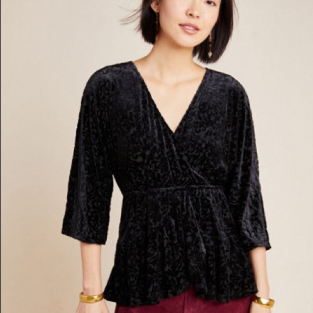 Anthropologie Burnout Velvet Top